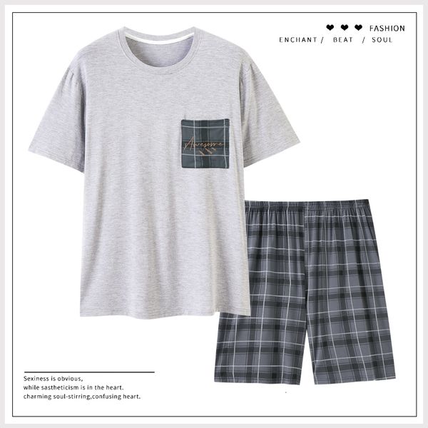 men's sleepwear summer soft modal men pajamas plus size l-3xl plaid print sleep pajama set elastic shorts home clothing pjs 230320, Black;brown
men's sleepwear summer soft modal men pajamas plus size l-3xl plaid print sleep pajama set elastic shorts home clothing pjs 230320, Black;brown