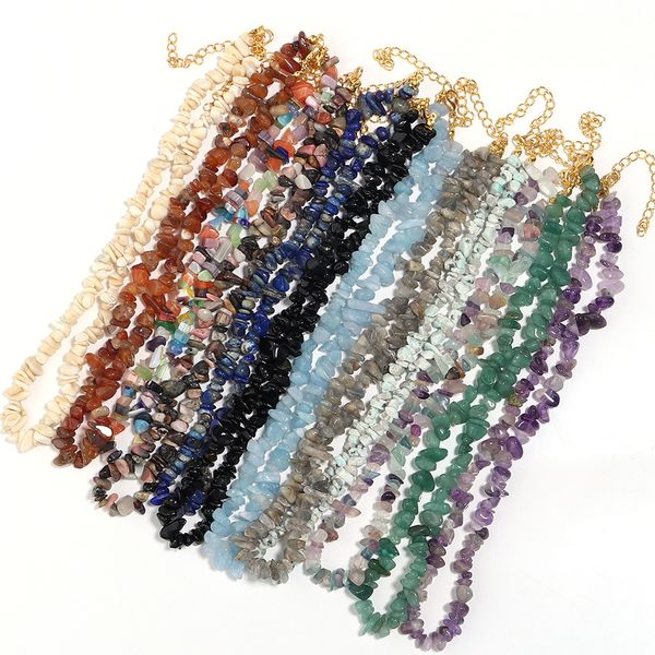 natural stone choker necklace irregular healing gravel amethyst fluorite aquamarines crystal quartz chip beads necklace, Silver
natural stone choker necklace irregular healing gravel amethyst fluorite aquamarines crystal quartz chip beads necklace, Silver