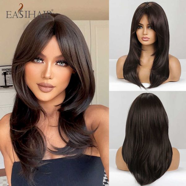 synthetic wigs easihair medium length layered natural hair wig dark brown wavy synthetic wigs for women with bangs daily heat resistant 2302, Black
synthetic wigs easihair medium length layered natural hair wig dark brown wavy synthetic wigs for women with bangs daily heat resistant 2302, Black