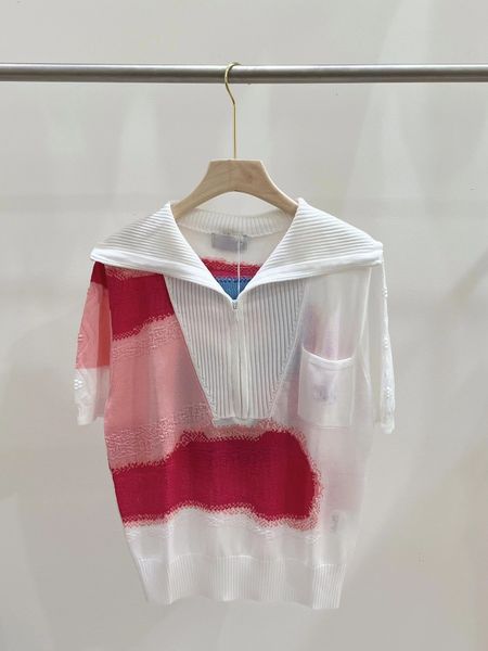 2023 spring summer milan runway sweaters lapel neck short sleeve high end jacquard pullover women's designer clothing 0320-01, White;black
2023 spring summer milan runway sweaters lapel neck short sleeve high end jacquard pullover women's designer clothing 0320-01, White;black