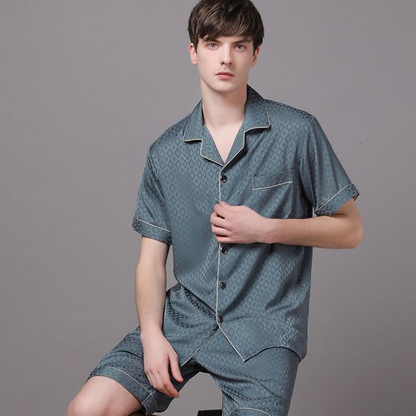 men's sleepwear men's pajamas summer thin ice silk short sleeve shorts set men's home clothes 230320, Black;brown
men's sleepwear men's pajamas summer thin ice silk short sleeve shorts set men's home clothes 230320, Black;brown