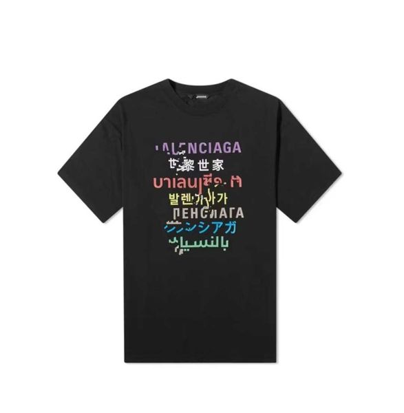 new t-shirt high edition fashion brand multilingual rainbow print short sleeve unisex, White;black
new t-shirt high edition fashion brand multilingual rainbow print short sleeve unisex, White;black