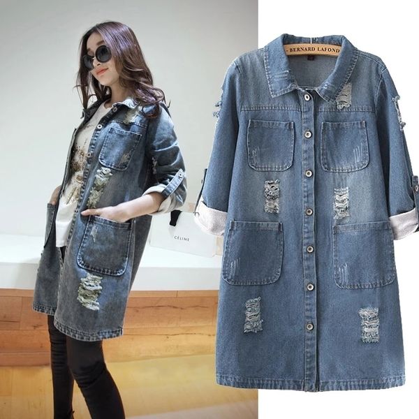 women's jackets autumn denim coat fashion women vintage casual trends jean frayed long plus size loose 230317, Black;brown
women's jackets autumn denim coat fashion women vintage casual trends jean frayed long plus size loose 230317, Black;brown