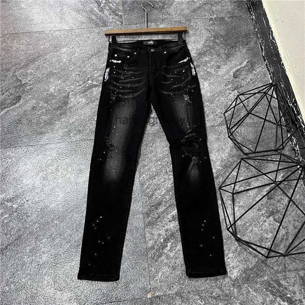 men's jeans designer fashion pants cool stylish leisure ripped brand black paint color single slimming trend ail0, Blue
men's jeans designer fashion pants cool stylish leisure ripped brand black paint color single slimming trend ail0, Blue