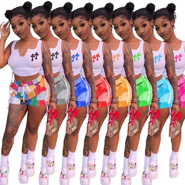 2023 designer brand jogging suits summer tracksuits women outfits two 2 piece sets sleeveless and print shorts casual sportswear sweatsuits, Gray
2023 designer brand jogging suits summer tracksuits women outfits two 2 piece sets sleeveless and print shorts casual sportswear sweatsuits, Gray