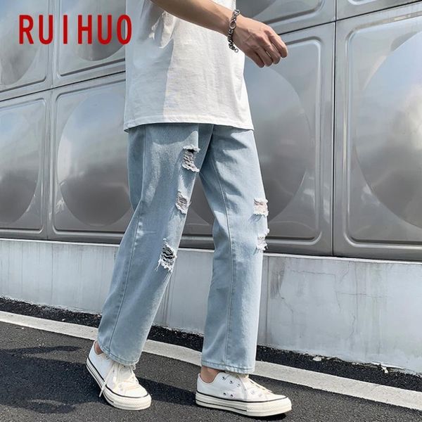 men's jeans ruihuo straight man streetwear denim trousers men pants slim fit -3xl 2023 autumn arrivals, Blue
men's jeans ruihuo straight man streetwear denim trousers men pants slim fit -3xl 2023 autumn arrivals, Blue