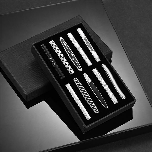 cuff links 10 pcs men tie clips set with gift box wedding guest s metal man shirt cufflinks husband men's luxury jewelry business 23032, Silver
cuff links 10 pcs men tie clips set with gift box wedding guest s metal man shirt cufflinks husband men's luxury jewelry business 23032, Silver