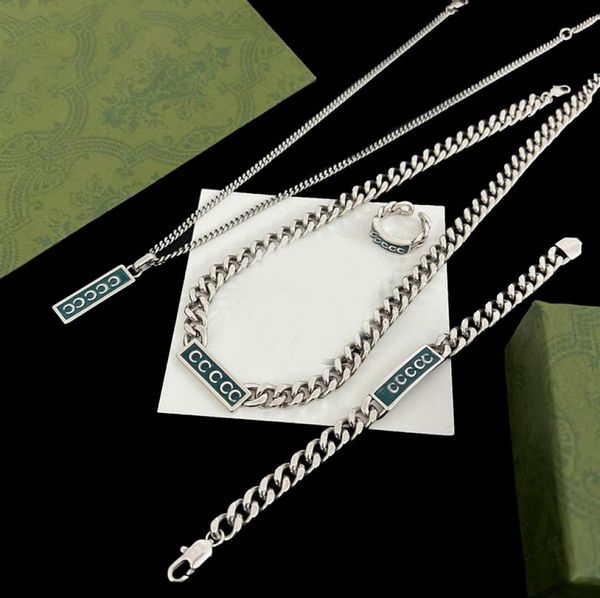 women silver chain necklace designer jewelry sets enamel pendant necklaces love bracelets for mens hip hop fashion rings with box8009293
women silver chain necklace designer jewelry sets enamel pendant necklaces love bracelets for mens hip hop fashion rings with box8009293
