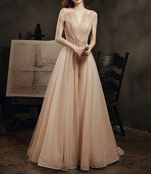 nude pink prom dresses v-neck a line shiny beading sequined pleat floral print beauty pageant princess celebrity evening gowns new, Black
nude pink prom dresses v-neck a line shiny beading sequined pleat floral print beauty pageant princess celebrity evening gowns new, Black