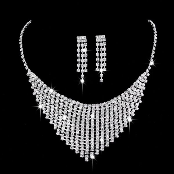wholesale pendant earring suit inlaid shiny austria crystal earring twinkle bridal neklace chain adjustable length necklace elegant non fadi, Silver
wholesale pendant earring suit inlaid shiny austria crystal earring twinkle bridal neklace chain adjustable length necklace elegant non fadi, Silver