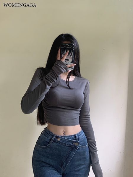 women's t-shirt womengaga spice girl solid color tshirt women high waist thin short tight long sleeve tees korean women e8mu 230320, White
women's t-shirt womengaga spice girl solid color tshirt women high waist thin short tight long sleeve tees korean women e8mu 230320, White