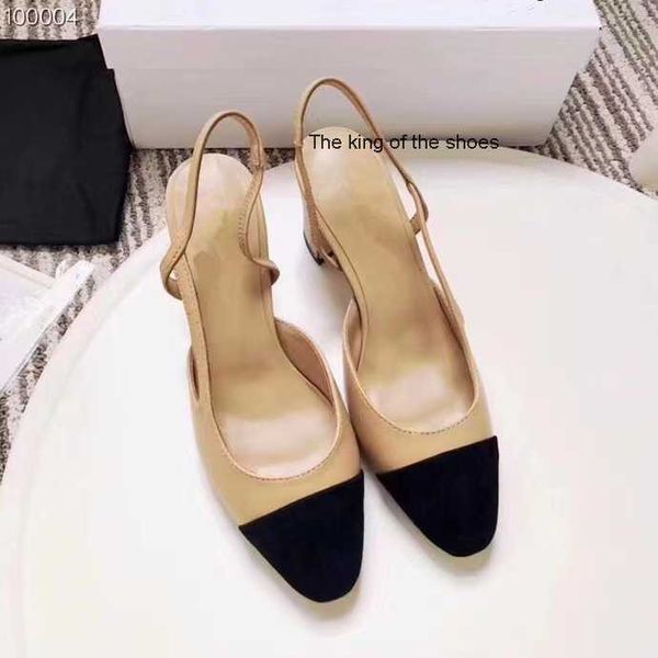 design fund shoes small fragrant wind baotou sandals 2023 new summer middle heel leather back space french high women's thick heels, Black
design fund shoes small fragrant wind baotou sandals 2023 new summer middle heel leather back space french high women's thick heels, Black