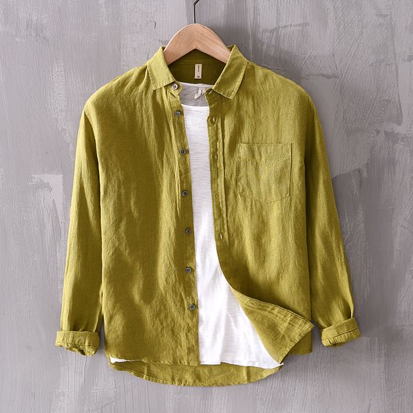 men's casual shirts designer solid linen brand shirt men fashion casual green shirts for men pure flax camisa masculina chemise 230320, White;black
men's casual shirts designer solid linen brand shirt men fashion casual green shirts for men pure flax camisa masculina chemise 230320, White;black