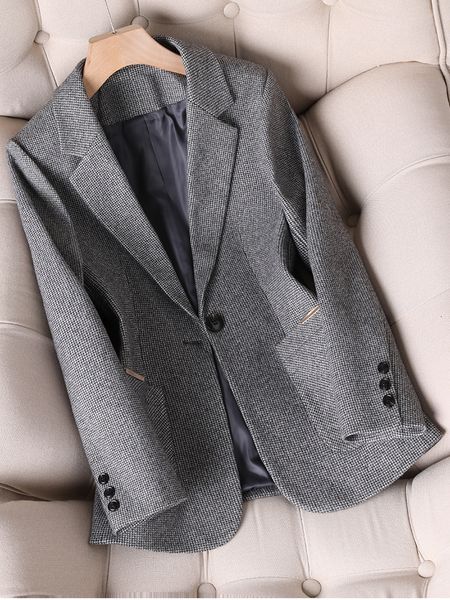 women's suits blazers autumn winter gray brown plaid women blazer long sleeve single button office ladies business work wear formal jac, White;black
women's suits blazers autumn winter gray brown plaid women blazer long sleeve single button office ladies business work wear formal jac, White;black