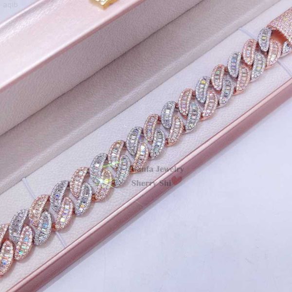 vvs moissanite diamond hip hop iced out rose gold 2 tone baguette moissanite cuban bracelet, Silver
vvs moissanite diamond hip hop iced out rose gold 2 tone baguette moissanite cuban bracelet, Silver