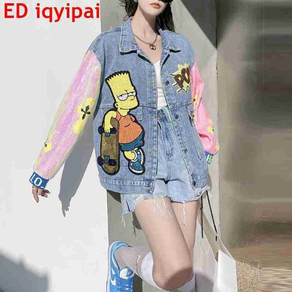 women's jackets ed iqyipai denim jacket cartoon sequin stitching embroidery streetwear hip hop vintage outerwear 230317, Black;brown
women's jackets ed iqyipai denim jacket cartoon sequin stitching embroidery streetwear hip hop vintage outerwear 230317, Black;brown