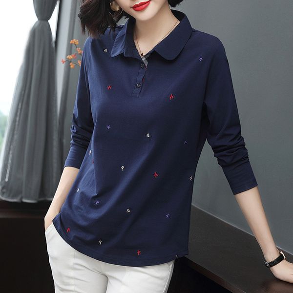 women's polos m4xl womens polo shirts autumn spring female tees long sleeve floral turndown collar loose fashoin ladies clothes h28 23, White
women's polos m4xl womens polo shirts autumn spring female tees long sleeve floral turndown collar loose fashoin ladies clothes h28 23, White