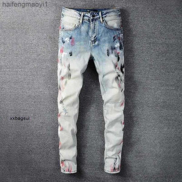 mens jeans designer gaojiechao brand new pierced light color personalized graffiti splash ink elastic slim feet 819 hip hop ygo, Blue
mens jeans designer gaojiechao brand new pierced light color personalized graffiti splash ink elastic slim feet 819 hip hop ygo, Blue