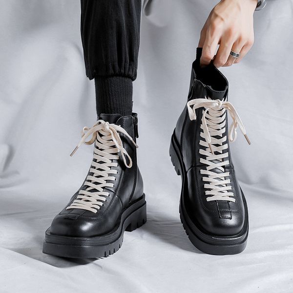 boots men platform ankle fashion round toe lace up motorcycle male streetwear luxury design casual shoes 230320, Black
boots men platform ankle fashion round toe lace up motorcycle male streetwear luxury design casual shoes 230320, Black