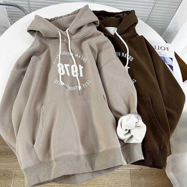 women's hoodies 1978 letter hooded plush thickened sweater winter new oversize versatile, Black
women's hoodies 1978 letter hooded plush thickened sweater winter new oversize versatile, Black