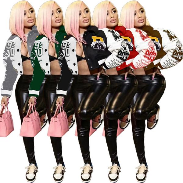 brand designer bulk sale women's jackets contrast color long sleeve baseball jackets fashion patchwork letter printing summer short coa, Black;brown
brand designer bulk sale women's jackets contrast color long sleeve baseball jackets fashion patchwork letter printing summer short coa, Black;brown