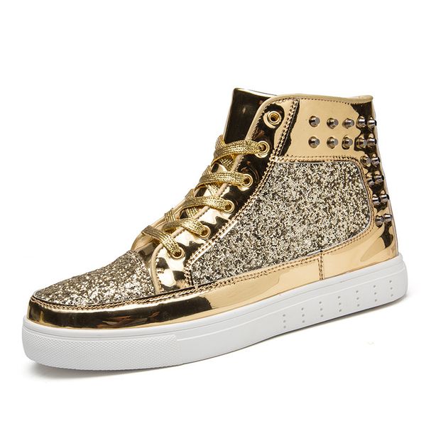 dress shoes men women high and low gold glitter sneakers lace up platform flats sequins bling for lovers 230320, Black
dress shoes men women high and low gold glitter sneakers lace up platform flats sequins bling for lovers 230320, Black