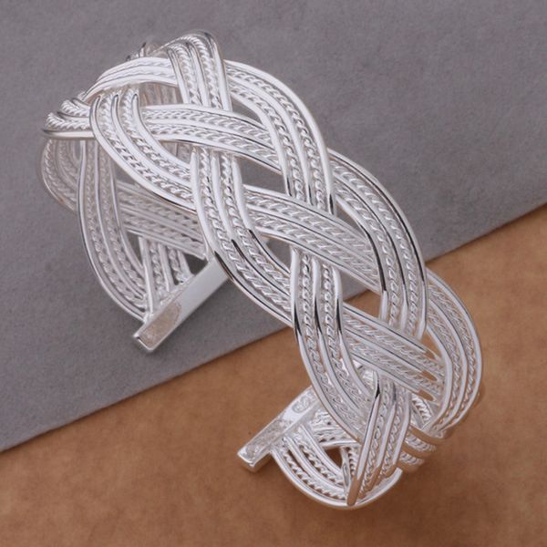 925 silver plated bracelet weave hand link open bracelet fashion jewelry wemon wear for party 10pcs/lot, Black
925 silver plated bracelet weave hand link open bracelet fashion jewelry wemon wear for party 10pcs/lot, Black