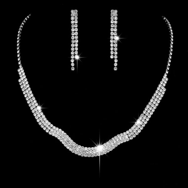 wholesale pendant earring suit inlaid shiny austria crystal earring non fading twinkle bridal neklace chain adjustable length necklace woman, Silver
wholesale pendant earring suit inlaid shiny austria crystal earring non fading twinkle bridal neklace chain adjustable length necklace woman, Silver