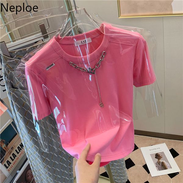 women's t-shirt neploe hong kong femme high street summer girls tees simple o-neck temperament short sleeve casual solid t-shirts 2303, White
women's t-shirt neploe hong kong femme high street summer girls tees simple o-neck temperament short sleeve casual solid t-shirts 2303, White