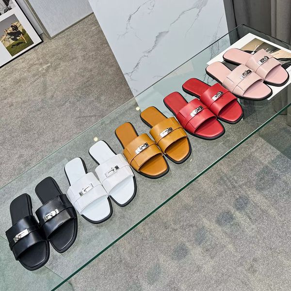 2023 women lock catch slippers shoes white black pink buckle slippers calfskin leather womens slip on lady beach slide flat sandals size 35-
2023 women lock catch slippers shoes white black pink buckle slippers calfskin leather womens slip on lady beach slide flat sandals size 35-