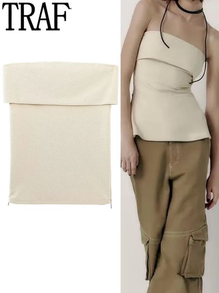 women's tanks camis traf off shoulder corset for women black beige sleeveless tube female zip y2k backless woman bustiers corsets 2303, White
women's tanks camis traf off shoulder corset for women black beige sleeveless tube female zip y2k backless woman bustiers corsets 2303, White