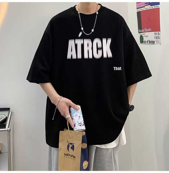men's t-shirts fashion brand t-shirt men's loose casual short sleeve design sense small american cotton t-shirt, White;black
men's t-shirts fashion brand t-shirt men's loose casual short sleeve design sense small american cotton t-shirt, White;black