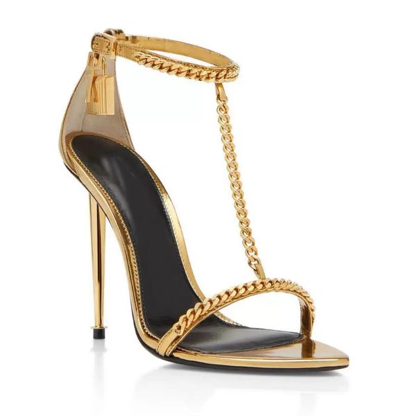 summer prefect ford gold chain link sandals shoes padlock pointy naked women luxury designer lady high-heeled party wedding gladiator sandal, Black
summer prefect ford gold chain link sandals shoes padlock pointy naked women luxury designer lady high-heeled party wedding gladiator sandal, Black