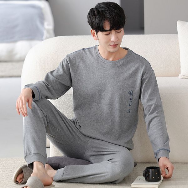 men's sleepwear est spring -4xl men pajamas set 100% cotton long sleeve sleepwear autumn home clothes 230320, Black;brown
men's sleepwear est spring -4xl men pajamas set 100% cotton long sleeve sleepwear autumn home clothes 230320, Black;brown