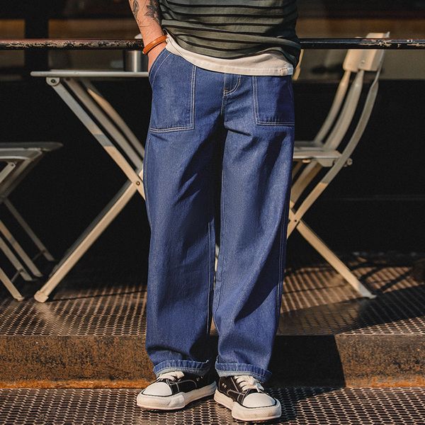 men's jeans maden flap pocket mens vintage denim pants loose straight fit streetwear classic pattern size 28 to 36 230320, Blue
men's jeans maden flap pocket mens vintage denim pants loose straight fit streetwear classic pattern size 28 to 36 230320, Blue