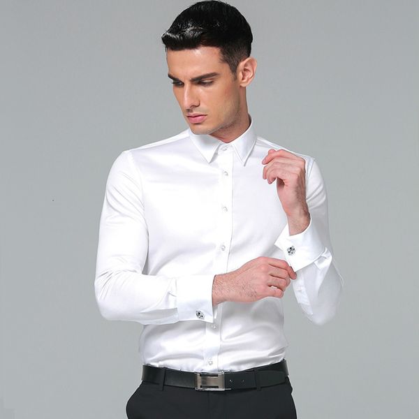 men's casual shirts brands regular fit shirts for men business long sleeve cufflink cotton solid color camisas de hombre 230320, White;black
men's casual shirts brands regular fit shirts for men business long sleeve cufflink cotton solid color camisas de hombre 230320, White;black