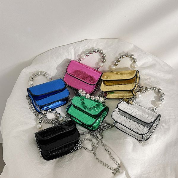 children silver beades handbags girls stone grain messenger lipsticks bag kids metals chain single shoulder bags z0973, Black
children silver beades handbags girls stone grain messenger lipsticks bag kids metals chain single shoulder bags z0973, Black