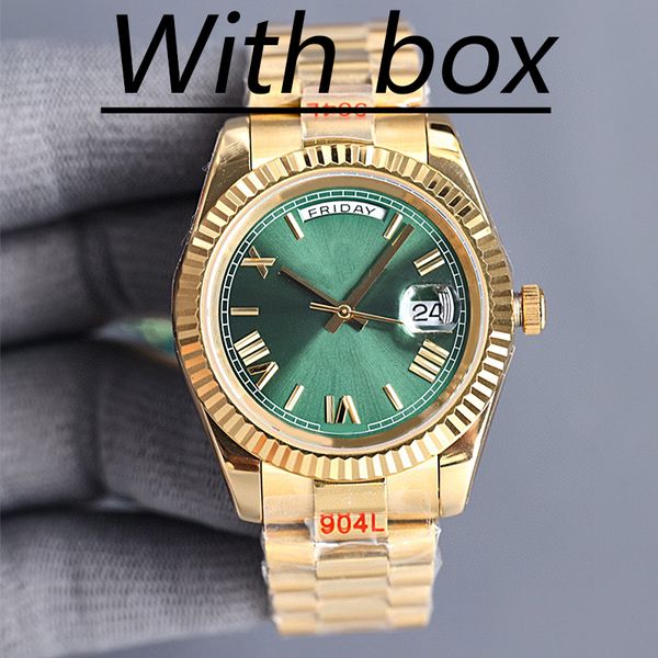 

DAY mens watches automatic machine 40mm lady 36mm woman Gold 904L stainless steel strap sapphire With diamond ST9 hidden Aik folding buckle waterproof king Dhgates, Add sapphire