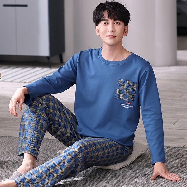 men's sleepwear spring summer casual o neck sleepwear fashion plaid pants pajama sets comfortable cotton pajamas for men pijama hombre, Black;brown
men's sleepwear spring summer casual o neck sleepwear fashion plaid pants pajama sets comfortable cotton pajamas for men pijama hombre, Black;brown