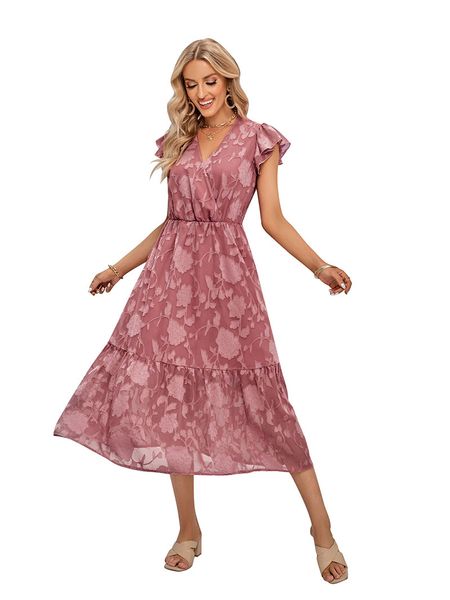 v-neck a-line women's casual dresses midi length criss crossed chest sashes ruched panelled ruffles flare short sleeves floral jacquard, Black;gray
v-neck a-line women's casual dresses midi length criss crossed chest sashes ruched panelled ruffles flare short sleeves floral jacquard, Black;gray