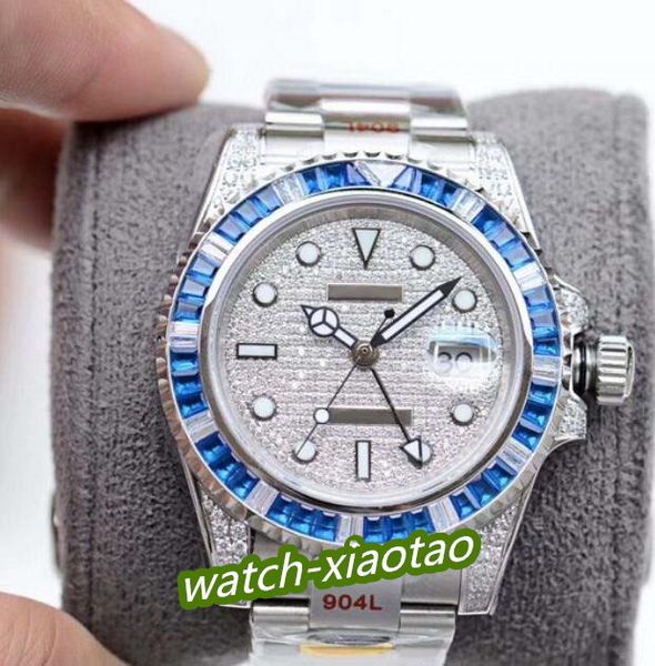 with box papers mens watch new version gmt ii diamond dial bezel 40mm fully automatic mechanical movement 904l fine steel men's watch, Slivery;brown
with box papers mens watch new version gmt ii diamond dial bezel 40mm fully automatic mechanical movement 904l fine steel men's watch, Slivery;brown