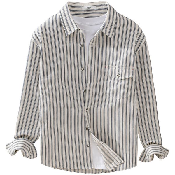 men's shirt spring and autumn casual striped cotton shirts loose and comfortable youth lapel classic fashion art cotton shirt, White;black
men's shirt spring and autumn casual striped cotton shirts loose and comfortable youth lapel classic fashion art cotton shirt, White;black