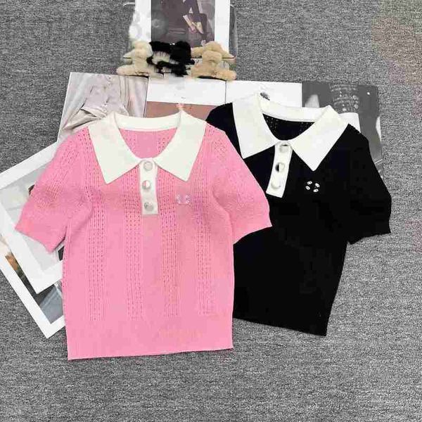 women's knits & tees designer 2023 new color contrast short sleeve polo shirt spring summer temperament reduces age sweet slim versatil, White
women's knits & tees designer 2023 new color contrast short sleeve polo shirt spring summer temperament reduces age sweet slim versatil, White