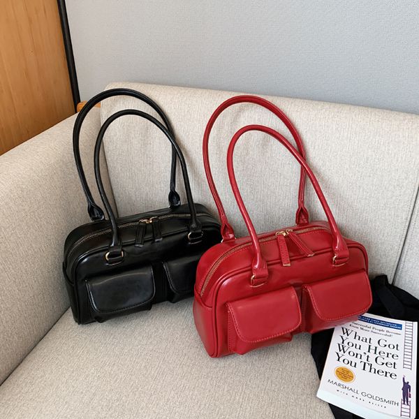 evening bags fashion shoulder double pocket underarm for women pu leather zipper handbags solid casual ladies tote purses 230320
evening bags fashion shoulder double pocket underarm for women pu leather zipper handbags solid casual ladies tote purses 230320