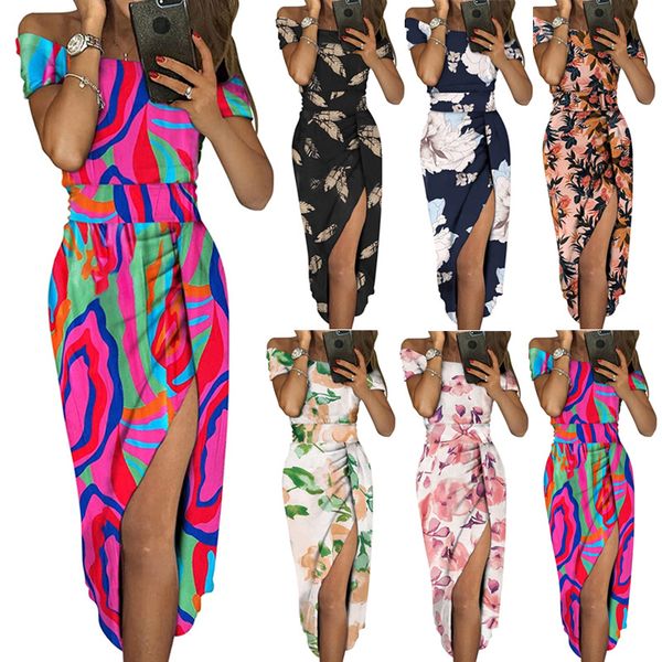 wholesale girl's dress banquet evening dress flower printing women party side slit off shoulder dresses s l xl xxl 3xl mkl306, White;black
wholesale girl's dress banquet evening dress flower printing women party side slit off shoulder dresses s l xl xxl 3xl mkl306, White;black