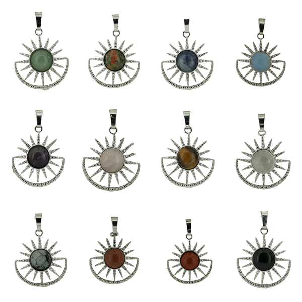 beautiful copper gem charms natural stone amethyst crystal opalite sun shape pendant jewelry, Silver
beautiful copper gem charms natural stone amethyst crystal opalite sun shape pendant jewelry, Silver