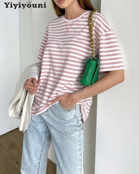 women's t-shirt yiyiyouni knitted basic striped t-shirts women summer short sleeve casual female cozy loose cotton tees harajuku shirt, White
women's t-shirt yiyiyouni knitted basic striped t-shirts women summer short sleeve casual female cozy loose cotton tees harajuku shirt, White