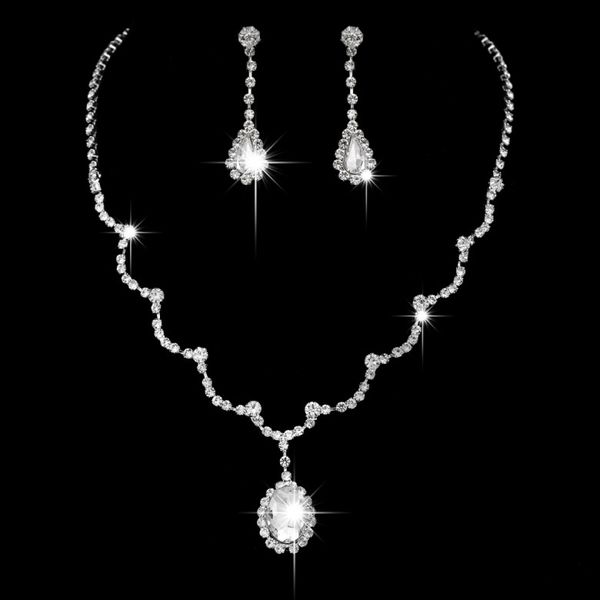 new style pendant earring suit inlaid shiny austria crystal earring non fading twinkle bridal neklace chain adjustable length necklace woman, Silver
new style pendant earring suit inlaid shiny austria crystal earring non fading twinkle bridal neklace chain adjustable length necklace woman, Silver