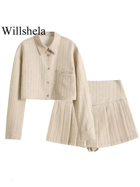 womens two piece pants willshela women fashion 2 set khaki striped single breasted blouse vintage high waist shorts female chic lady 230320, White
womens two piece pants willshela women fashion 2 set khaki striped single breasted blouse vintage high waist shorts female chic lady 230320, White