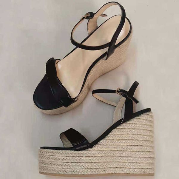 designers wedge sandal women's leather platform espadrille 8cm 13cm high heels adjustable ankle strap sandals summer party womans weddi, Black
designers wedge sandal women's leather platform espadrille 8cm 13cm high heels adjustable ankle strap sandals summer party womans weddi, Black